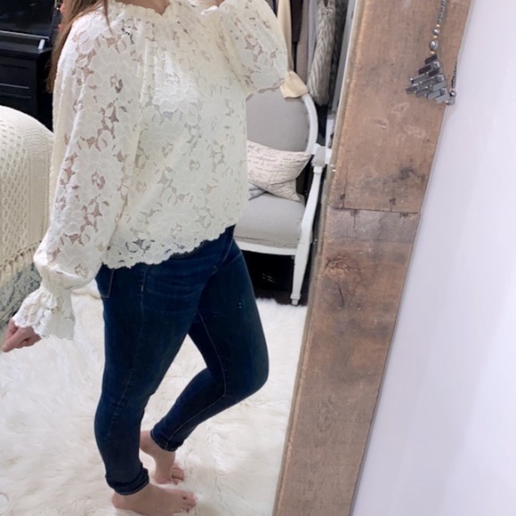 Blu pepper white boho lace top size medium - Picture 3 of 7